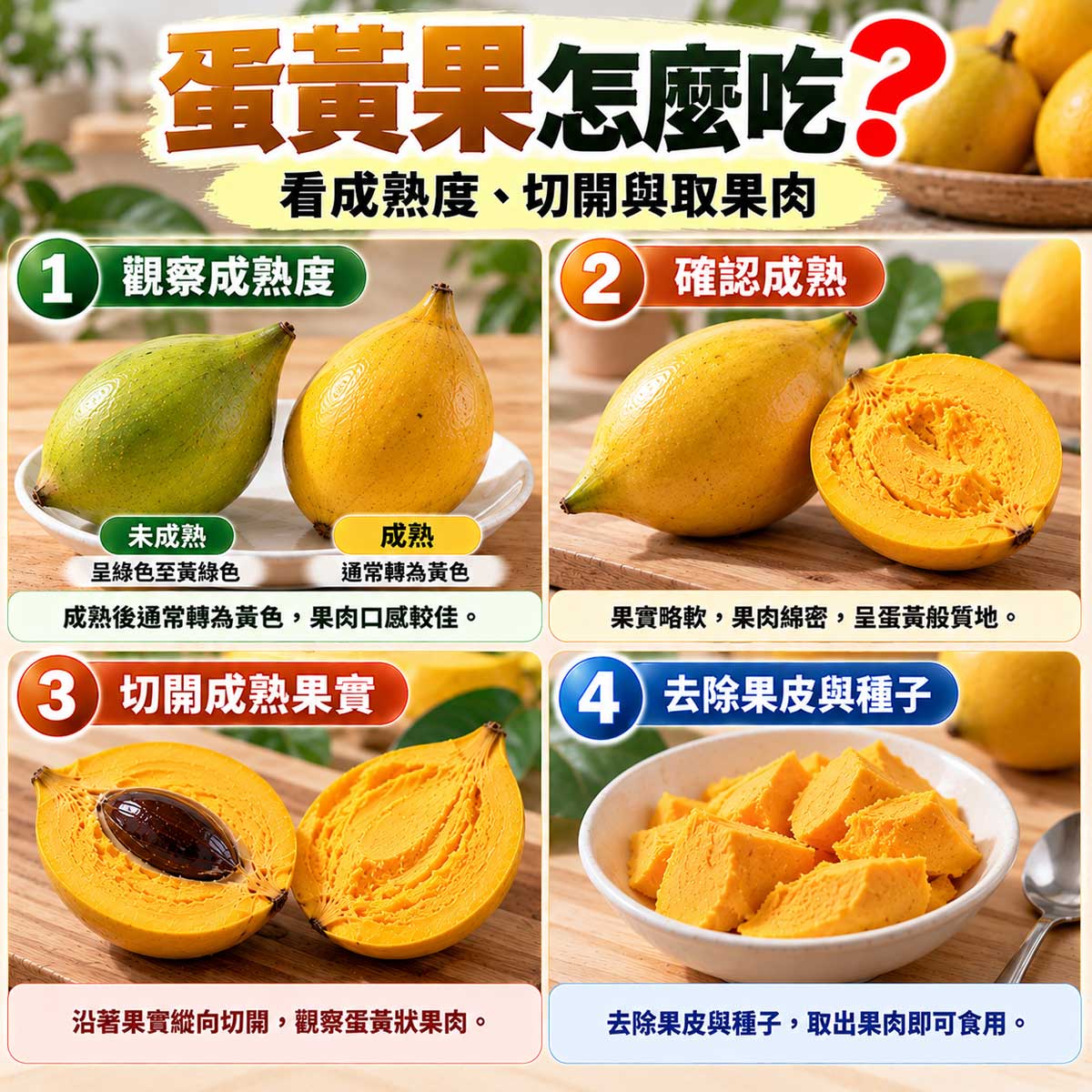 蛋黃果怎麼吃？成熟度判斷、切開、去除種子與取食果肉教學