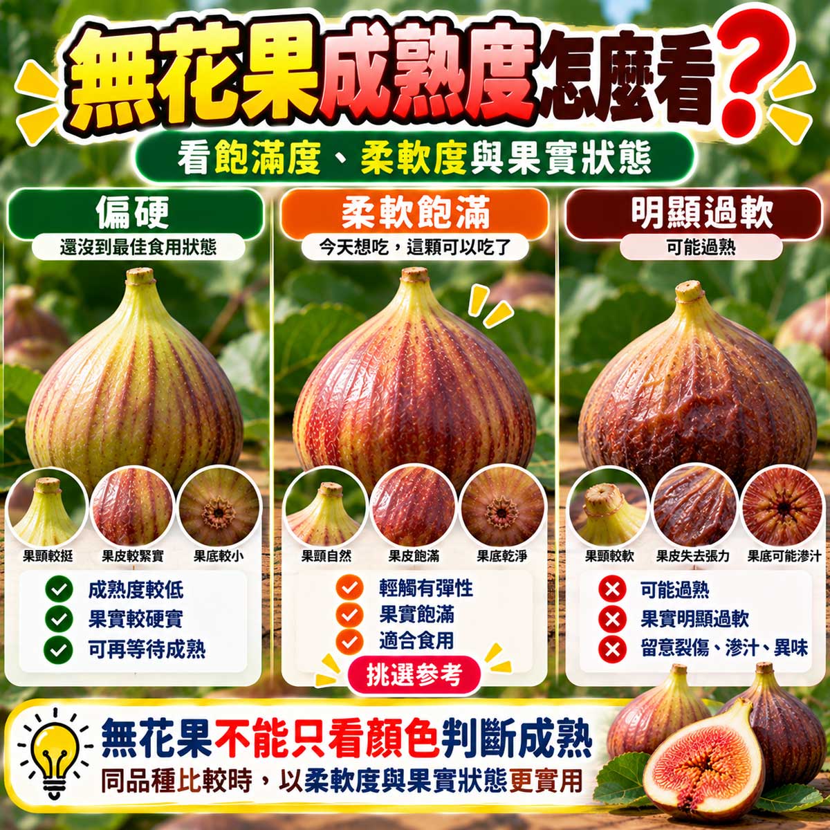 無花果果頸果梗正常果孔與可食成熟狀態比較