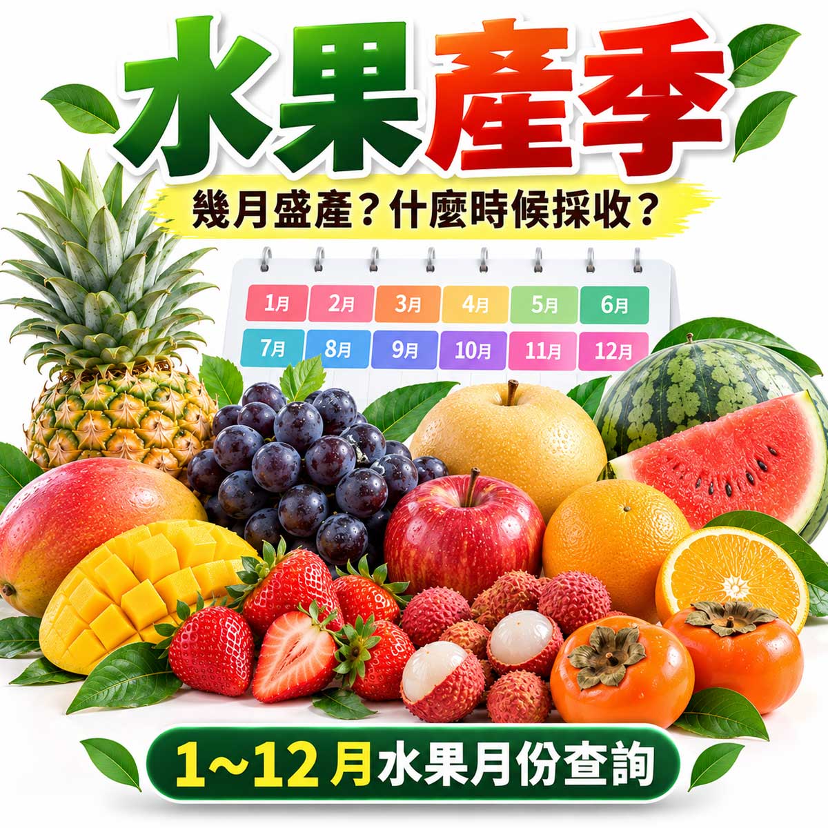 常見水果的產季、月份與採收期指南代表圖