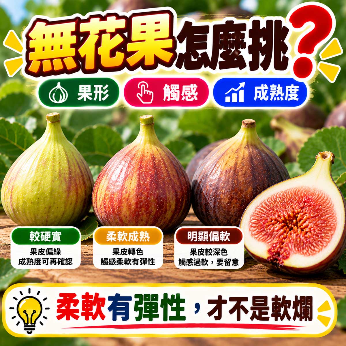無花果果皮果孔軟硬度與成熟度怎麼挑代表圖