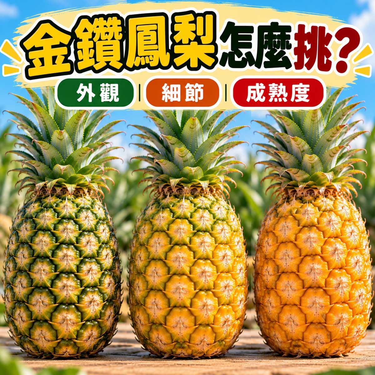 金鑽鳳梨怎麼挑代表圖