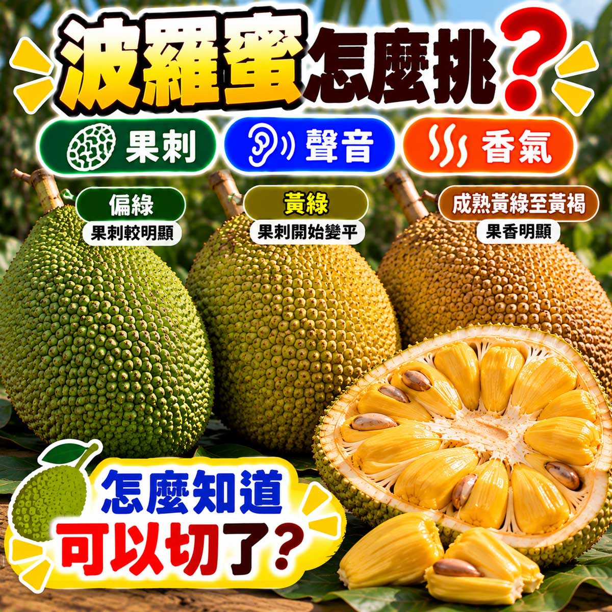 波羅蜜果刺拍擊聲香氣與成熟度怎麼挑代表圖