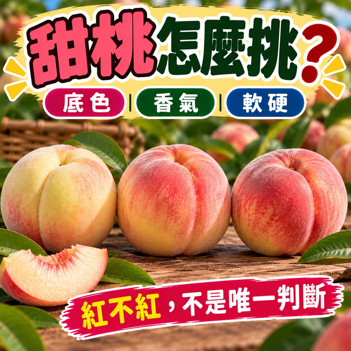 甜桃脆甜熟軟與成熟度怎麼挑代表圖