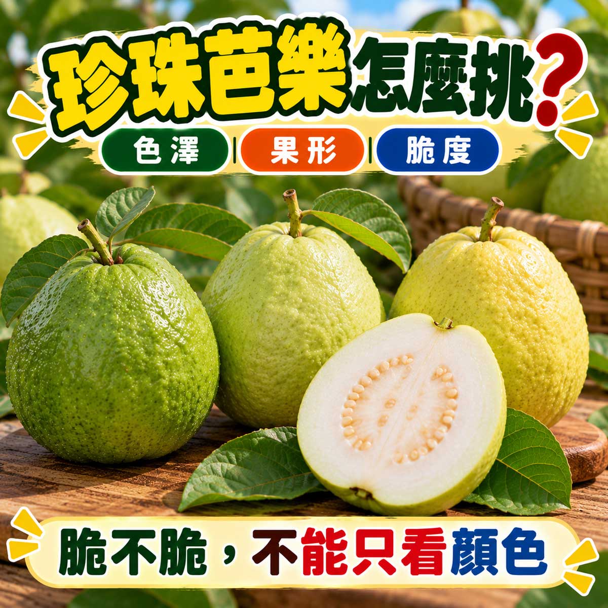 珍珠芭樂硬實度脆度與成熟度怎麼挑代表圖