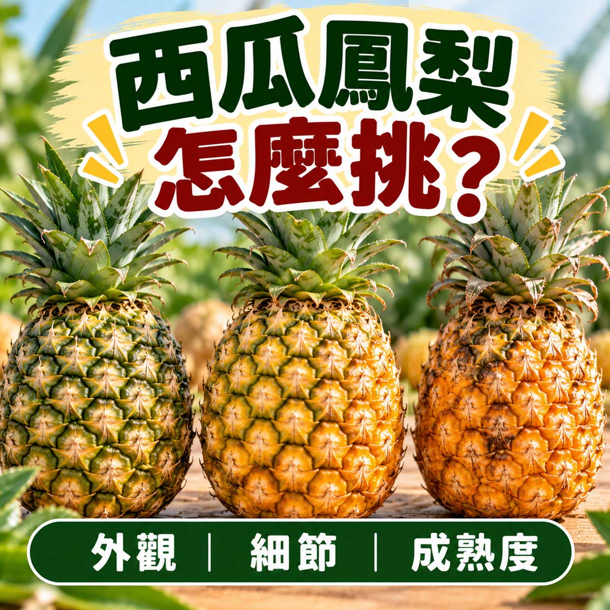 西瓜鳳梨怎麼挑代表圖