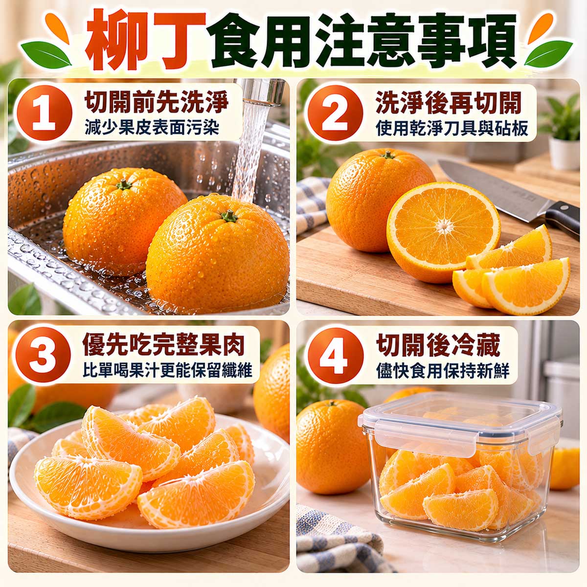 柳丁食用注意事項，切開前清洗、正確切片、完整果肉與冷藏保存｜北投之家水果買賣平台