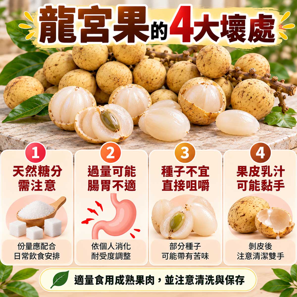 龍宮果4大壞處，天然糖分、腸胃不適、種子苦味與果皮乳汁注意事項