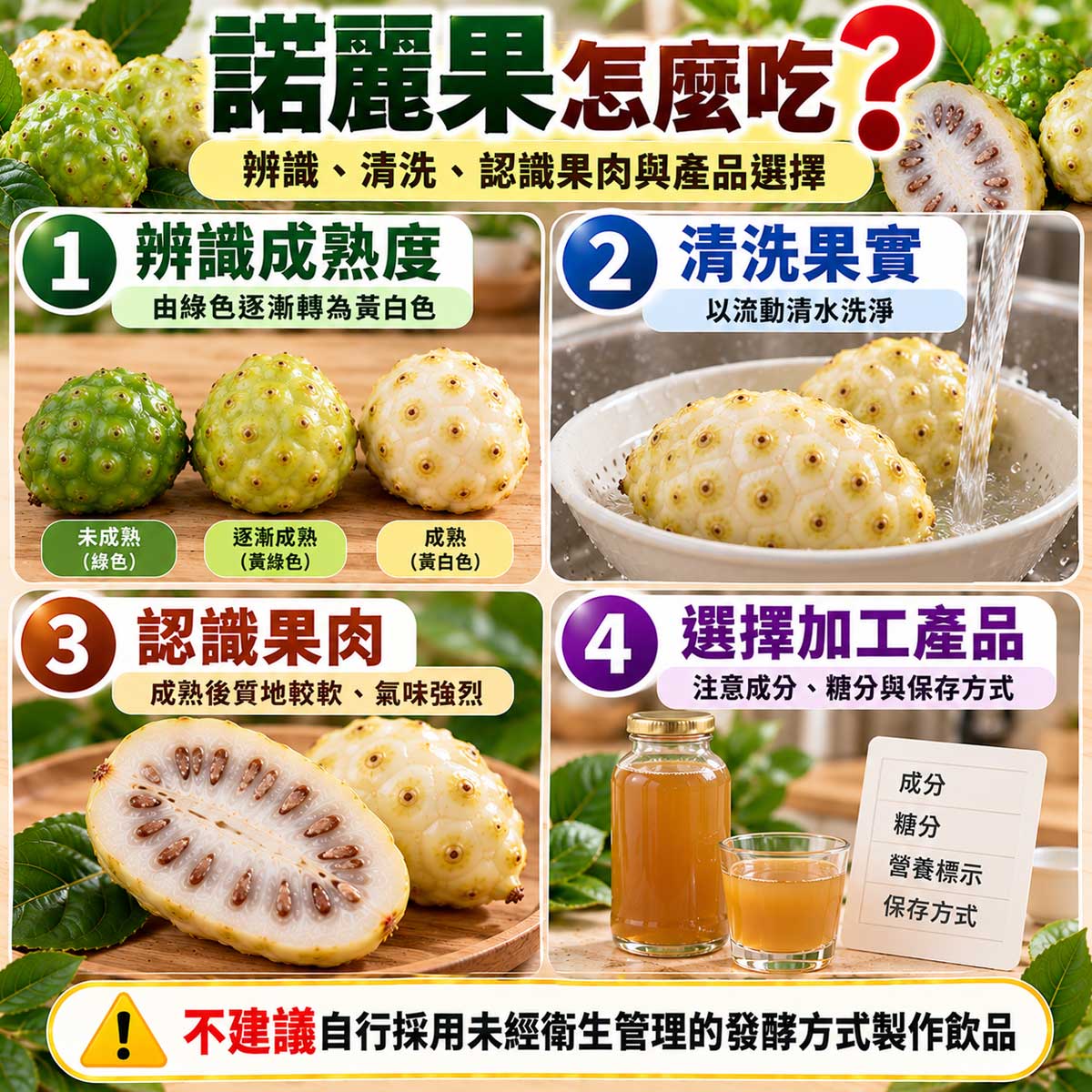 諾麗果怎麼吃？辨識成熟度、清洗果實、認識果肉與選購諾麗果汁產品