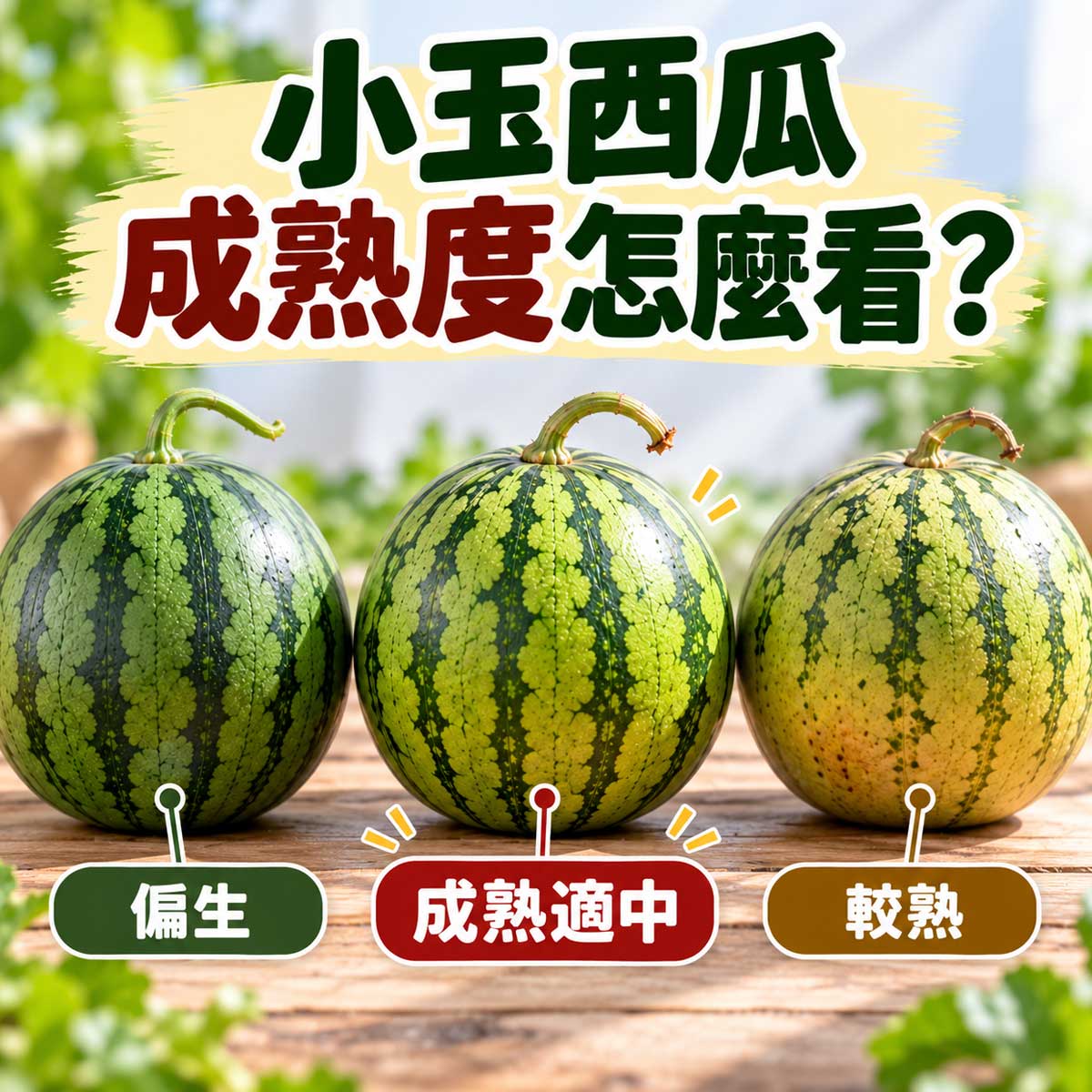 小玉西瓜偏生適熟與過熟狀態比較