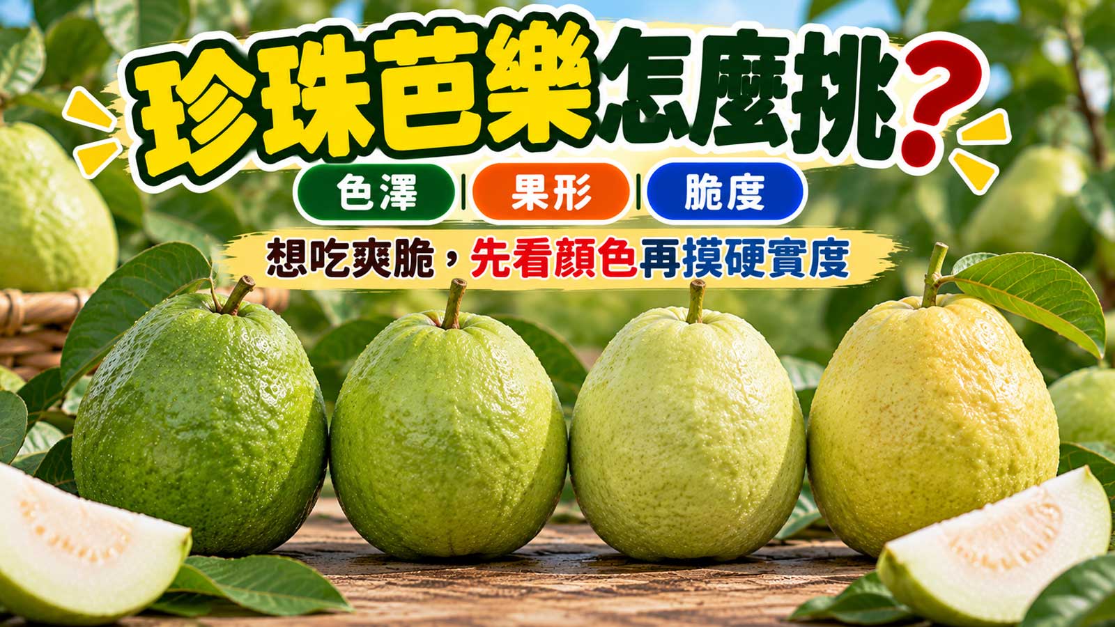珍珠芭樂硬實度脆度果皮轉色與成熟度挑選封面