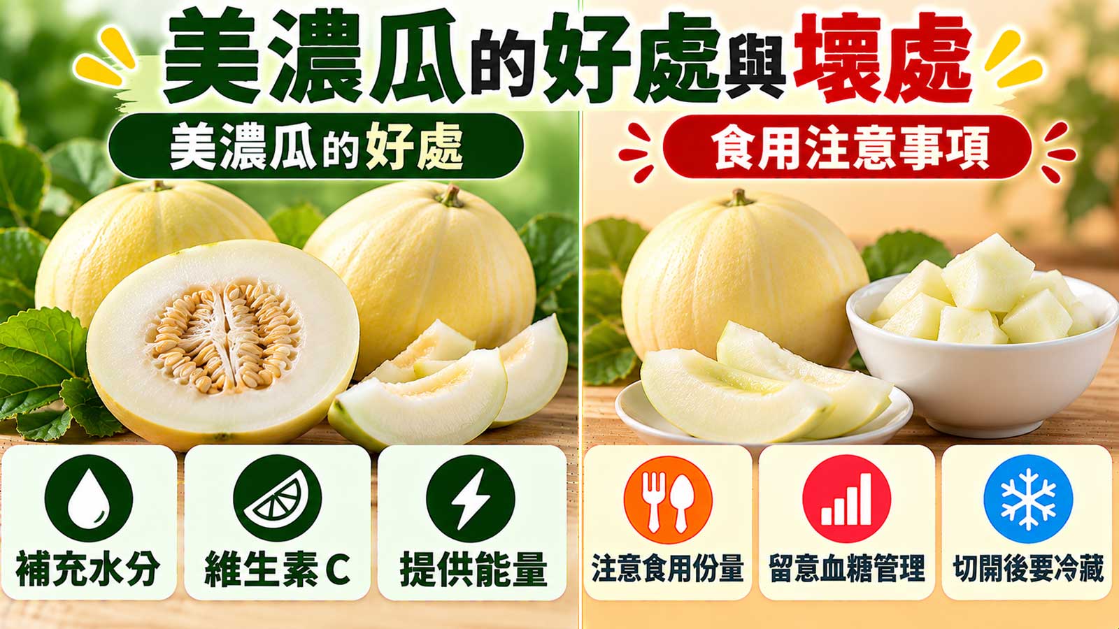 美濃瓜的好處與壞處，淡黃色果皮、淡色果肉與食用提醒
